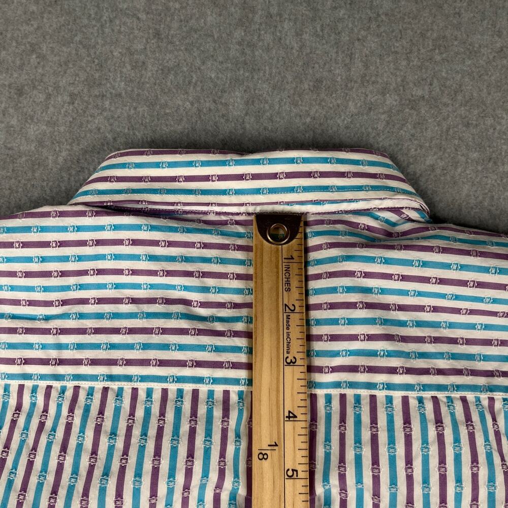 Robert Graham Shirt XXL Classic Fit Colorful Striped Button Up Short Sleeve Mens - Picture 8 of 9